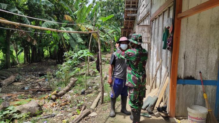 Kegiatan Non Fisik, Anggota Satuan Tugas TMMD Bojonegoro Juga Terapkan Protokol Kesehatan